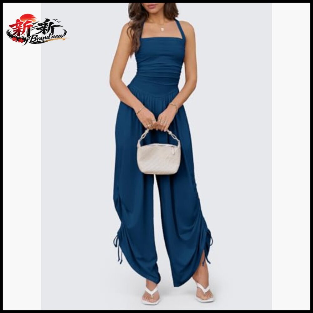 Polyester Viscose Elastane Halter Strap Side-Cinc… - image 4